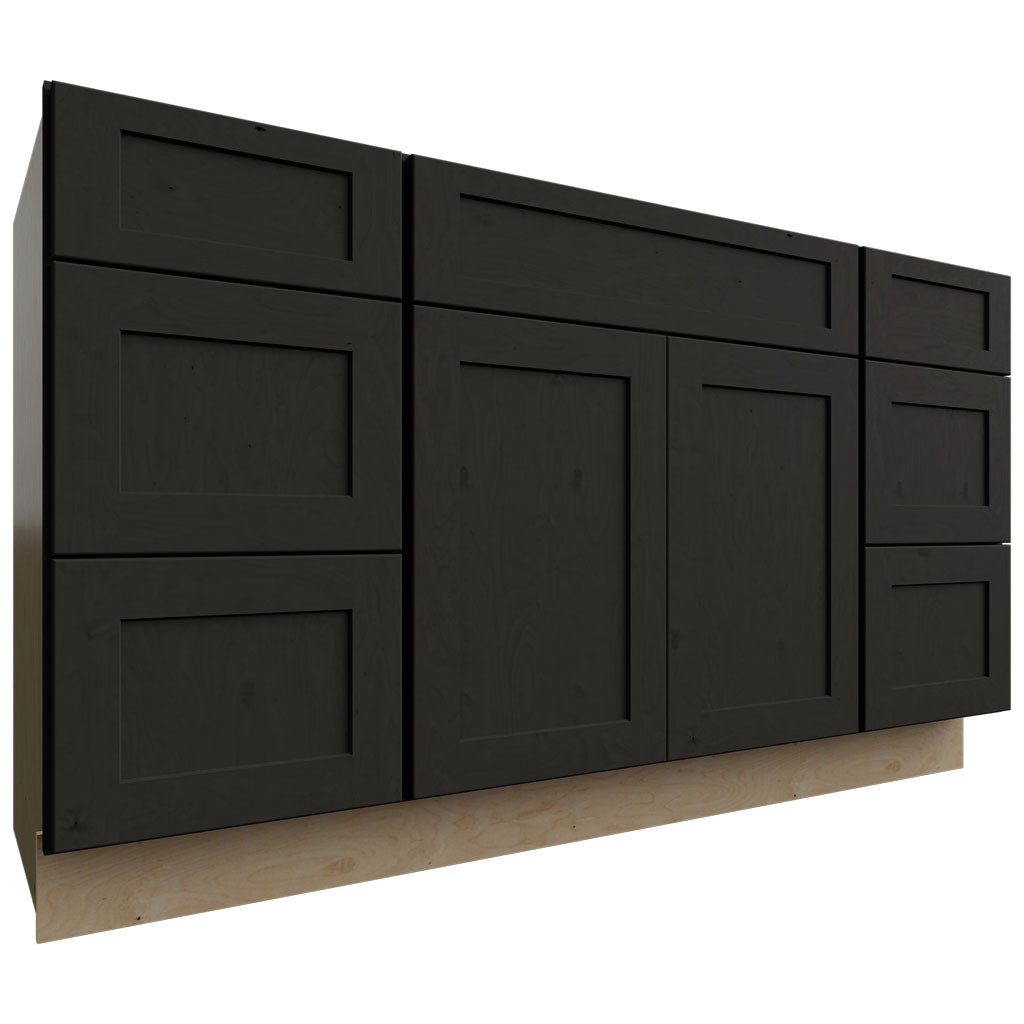 Fabuwood Allure Galaxy Pitch Black 60" W X 34 1/2" H X 21" D Vanity Combo Single Sink Cabinet
