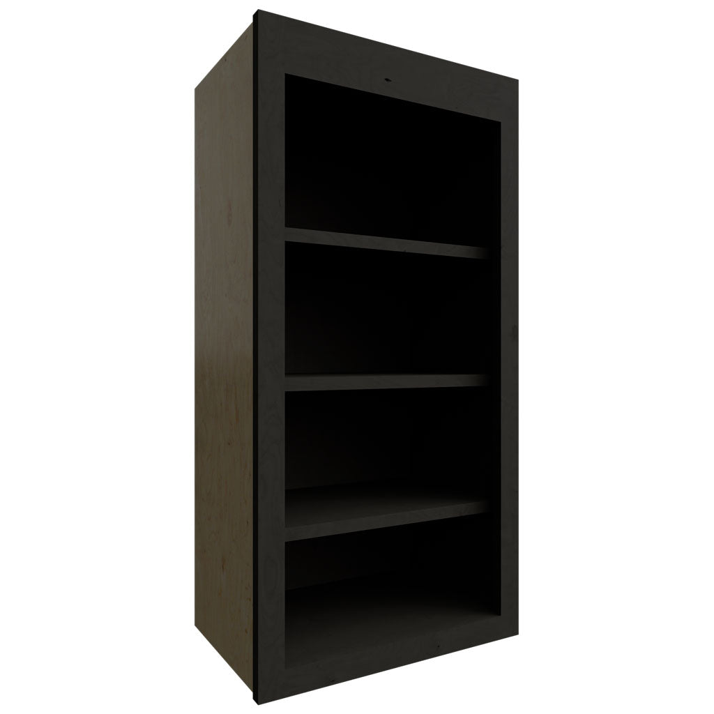 Fabuwood Allure Galaxy Pitch Black 18" W X 36" H X 12" D Wall Open Shelf Cabinet