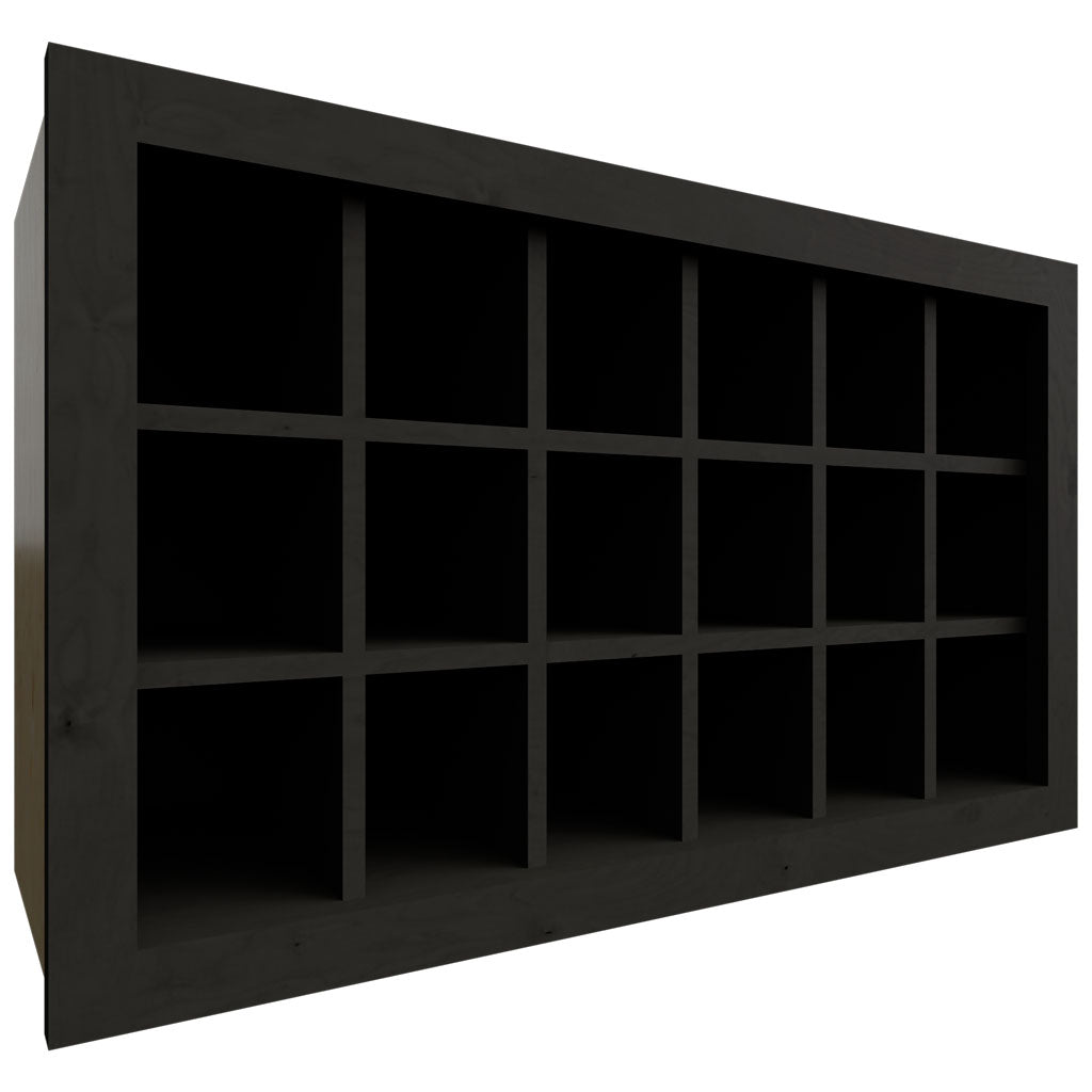 Fabuwood Allure Galaxy Pitch Black 30" W X 18" H X 12" D Wall Wine Rack