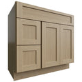 Fabuwood Allure Galaxy Desert Oak 36" W X 34 1/2" H X 21" D Vanity Combo Single Sink w/ 1 Door And 2 Drawers Left Cabinet