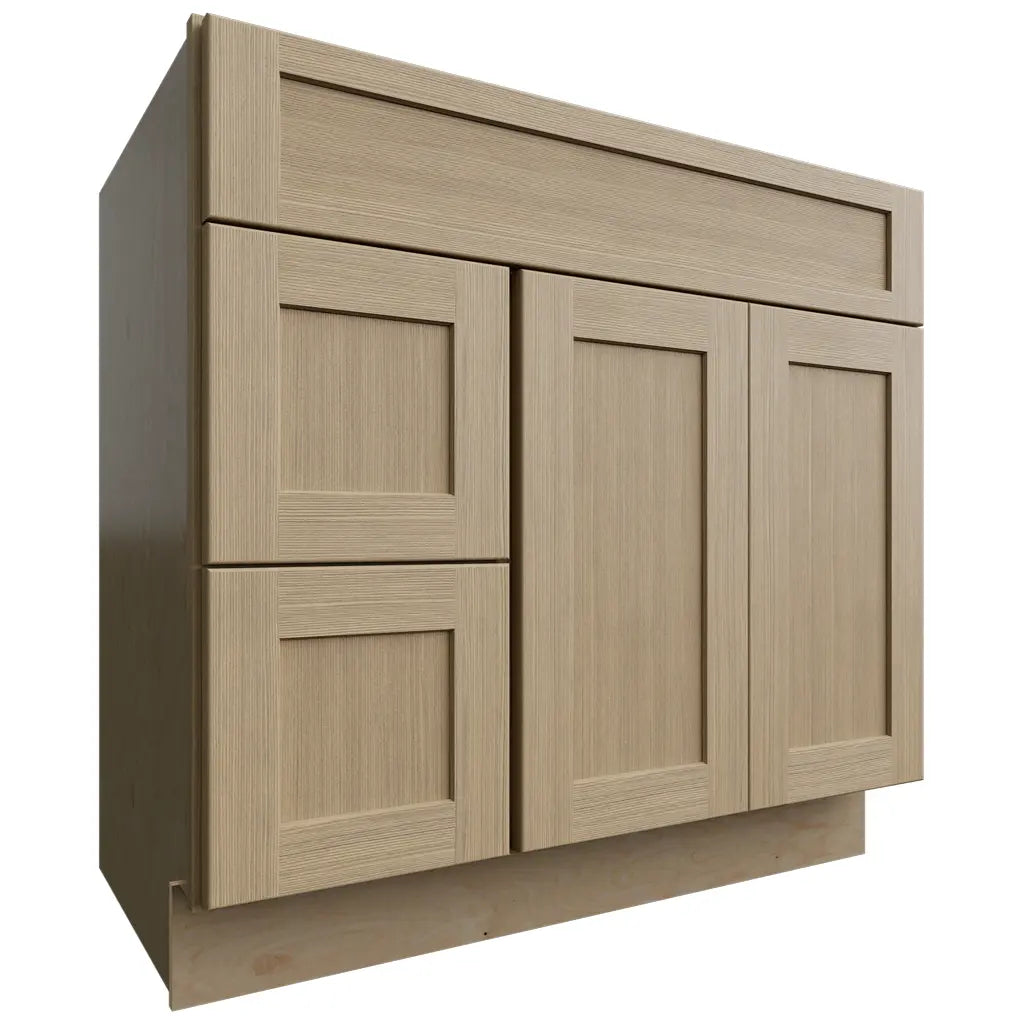 Fabuwood Allure Galaxy Desert Oak 36" W X 34 1/2" H X 21" D Vanity Combo Single Sink w/ 1 Door And 2 Drawers Left Cabinet