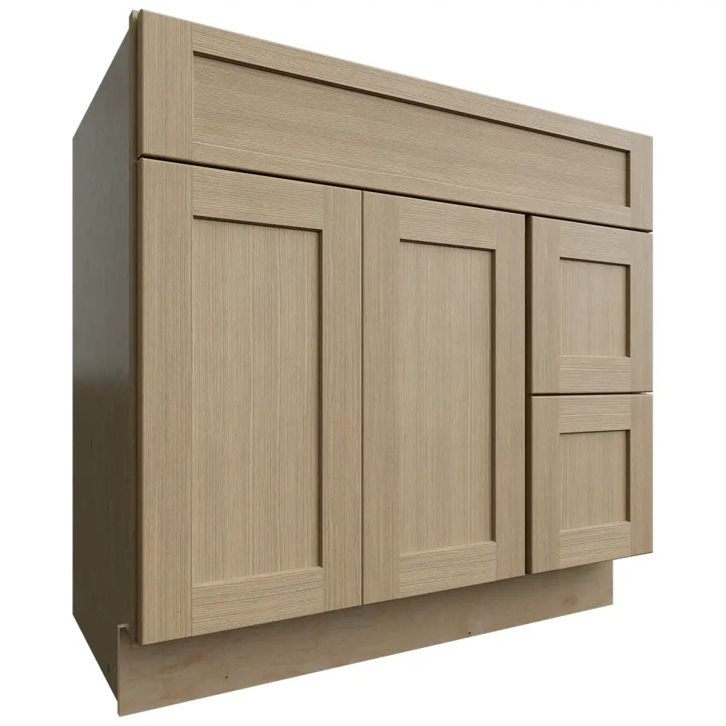 Fabuwood Allure Galaxy Desert Oak 36" W X 34 1/2" H X 21" D Vanity Combo Single Sink w/ 1 Door And 2 Drawers Right Cabinet