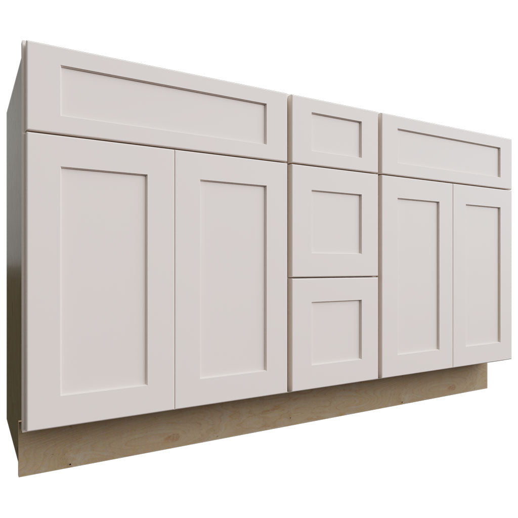 Fabuwood Allure Galaxy Dove 60" W X 34 1/2" H X 21" D Vanity Combo Double Sink Cabinet