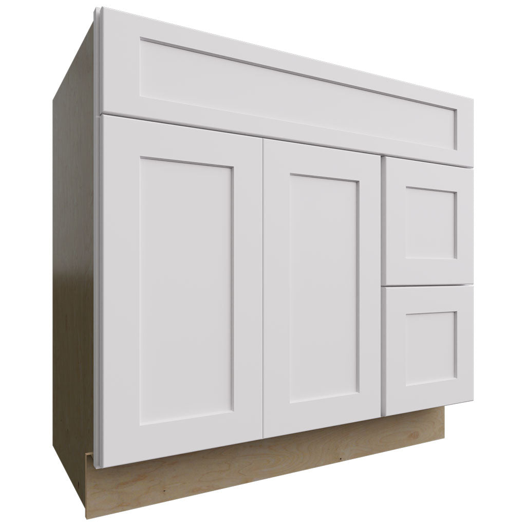 Fabuwood Allure Galaxy Frost 36" W X 34 1/2" H X 21" D Vanity Combo Single Sink w/ 1 Door And 2 Drawers Right Cabinet