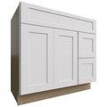 Fabuwood Allure Galaxy Frost 36" W X 34 1/2" H X 21" D Vanity Combo Single Sink w/ 1 Door And 2 Drawers Right Cabinet