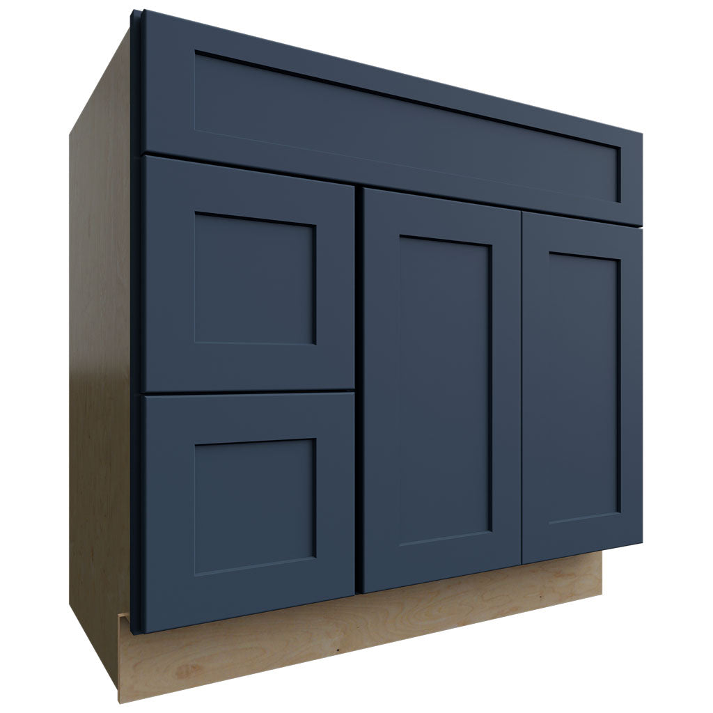 Fabuwood Allure Galaxy Indigo 36" W X 34 1/2" H X 21" D Vanity Combo Single Sink w/ 1 Door And 2 Drawers Left Cabinet