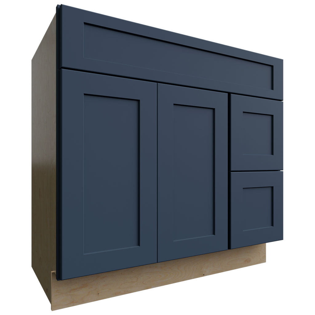 Fabuwood Allure Galaxy Indigo 36" W X 34 1/2" H X 21" D Vanity Combo Single Sink w/ 1 Door And 2 Drawers Right Cabinet