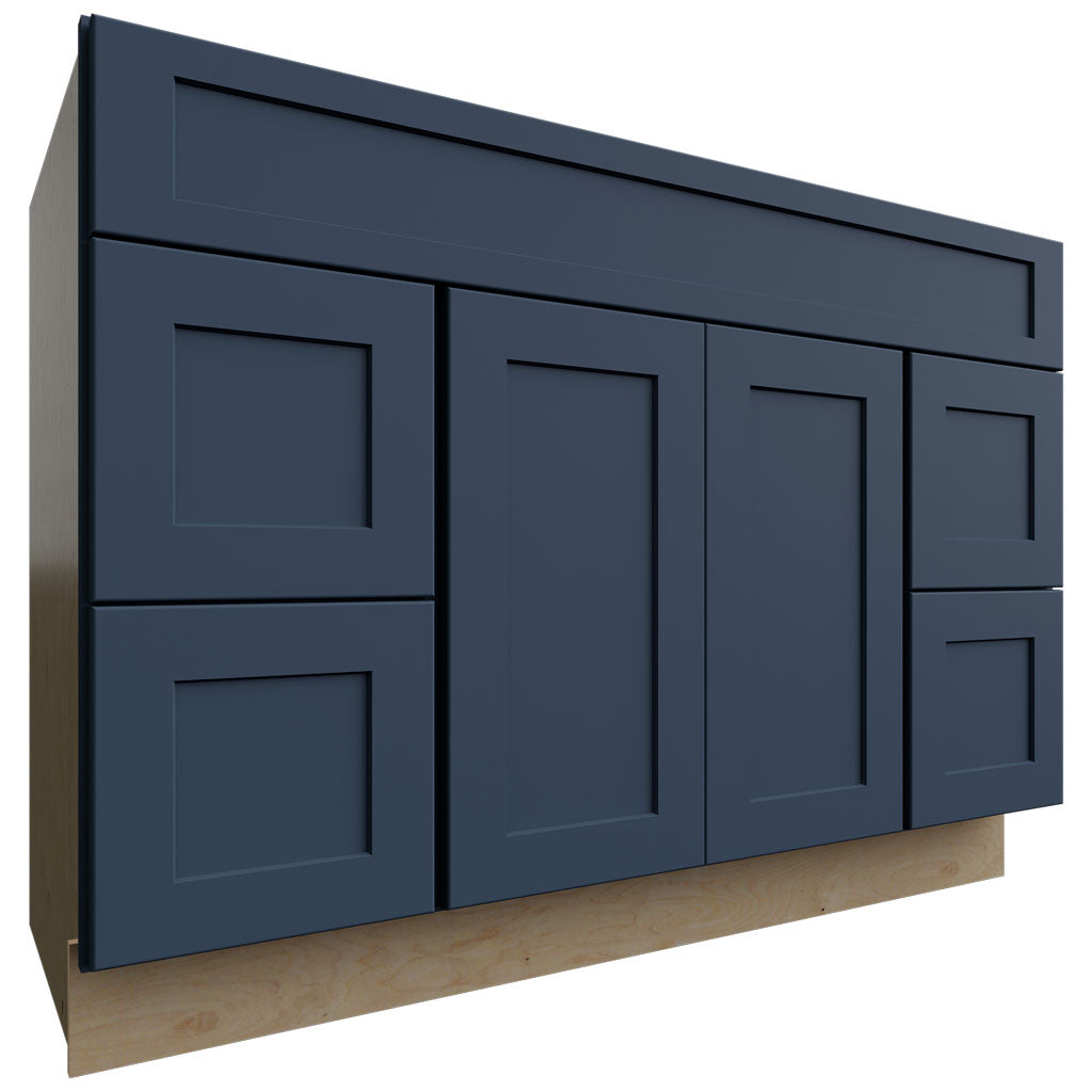 Fabuwood Allure Galaxy Indigo 48" W X 34 1/2" H X 21" D Vanity Combo Single Sink w/4 Drawers Cabinet