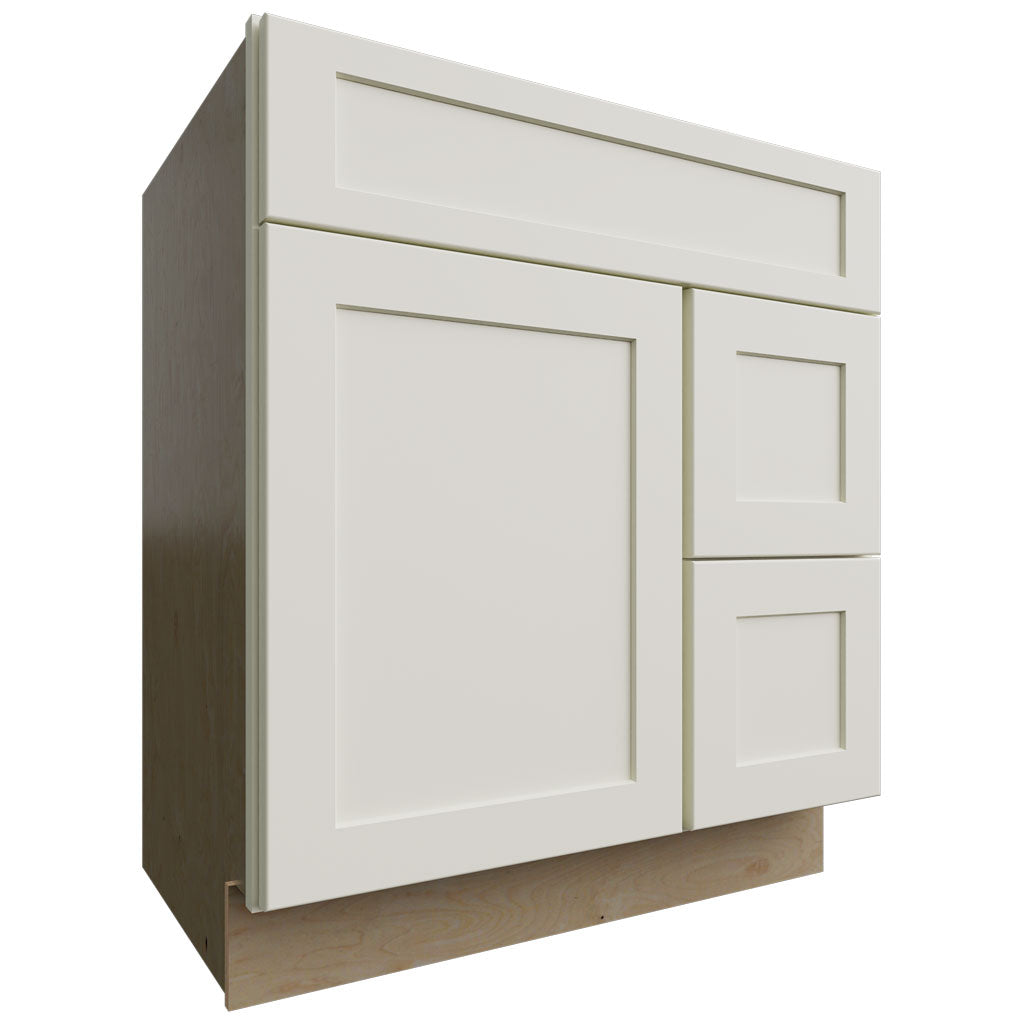 Fabuwood Allure Galaxy Linen 30" W X 34 1/2" H X 21" D Vanity Combo Single Sink w/ 1 Door And 2 Drawers Right Cabinet