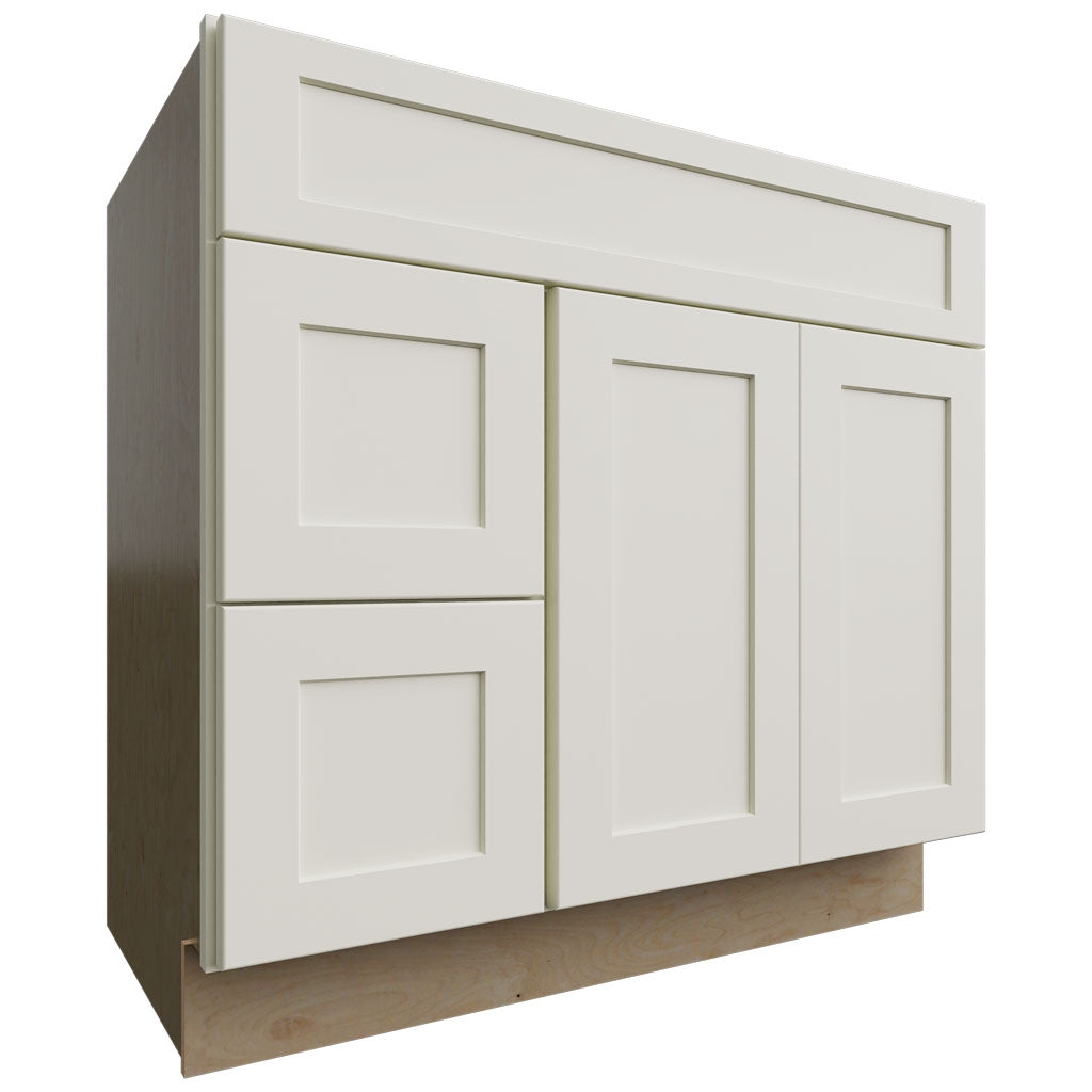 Fabuwood Allure Galaxy Linen 36" W X 34 1/2" H X 21" D Vanity Combo Single Sink w/ 1 Door And 2 Drawers Left Cabinet