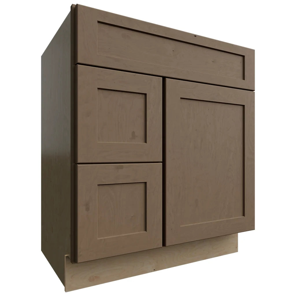 Fabuwood Allure Galaxy Mocha 30" W X 34 1/2" H X 21" D Vanity Combo Single Sink w/ 1 Door And 2 Drawers Left Cabinet