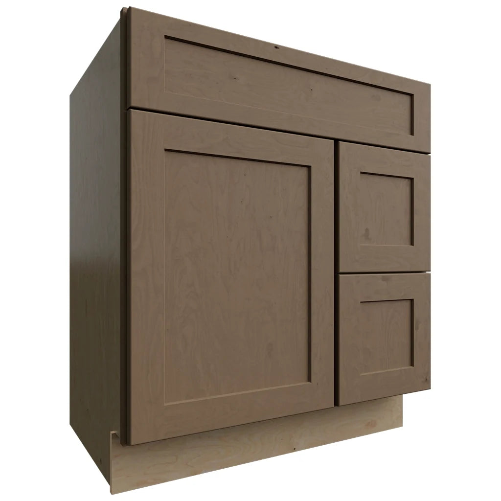 Fabuwood Allure Galaxy Mocha 30" W X 34 1/2" H X 21" D Vanity Combo Single Sink w/ 1 Door And 2 Drawers Right Cabinet
