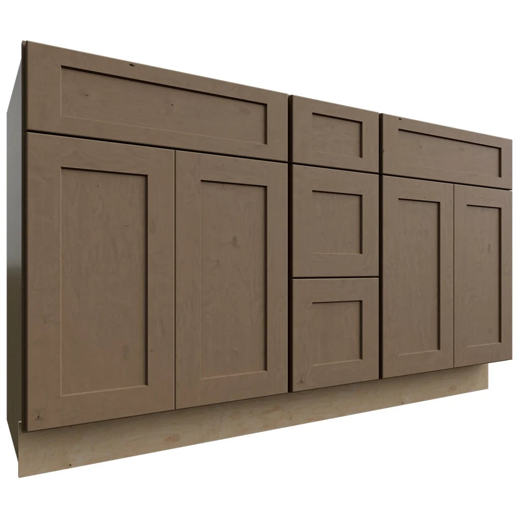 Fabuwood Allure Galaxy Mocha 60" W X 34 1/2" H X 21" D Vanity Combo Double Sink Cabinet