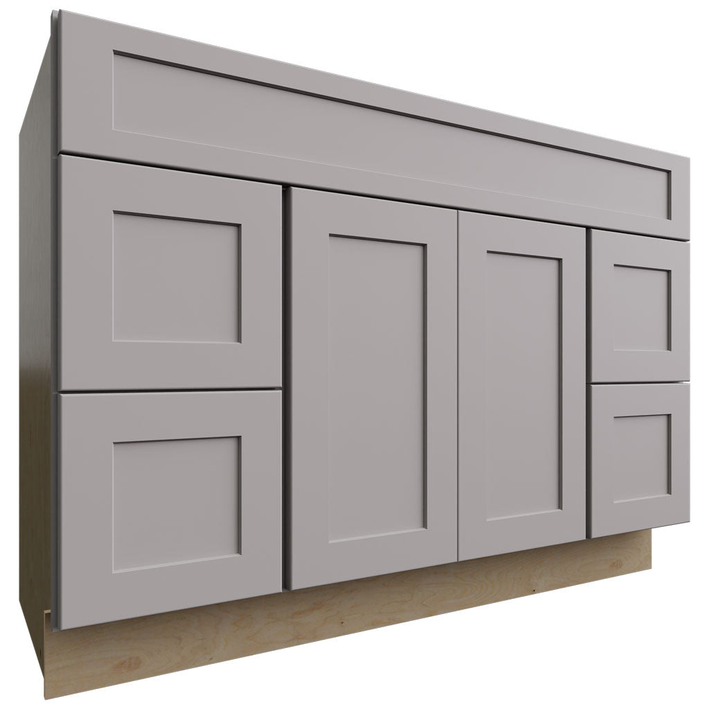 Fabuwood Allure Galaxy Nickel 48" W X 34 1/2" H X 21" D Vanity Combo Single Sink w/4 Drawers Cabinet