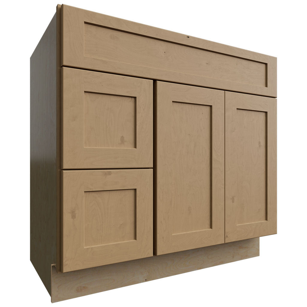 Fabuwood Allure Galaxy Timber 36" W X 34 1/2" H X 21" D Vanity Combo Single Sink w/ 1 Door And 2 Drawers Left Cabinet