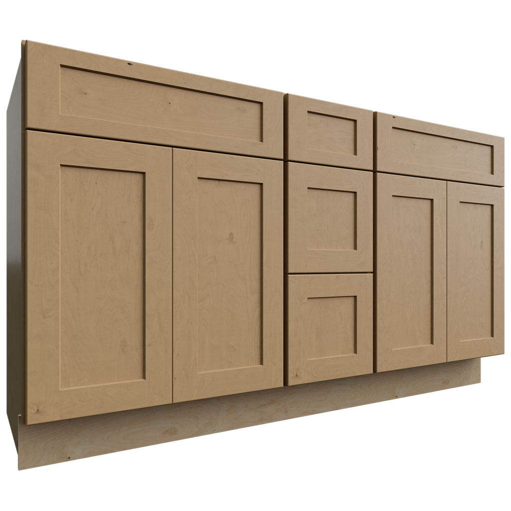 Fabuwood Allure Galaxy Timber 60" W X 34 1/2" H X 21" D Vanity Combo Double Sink Cabinet