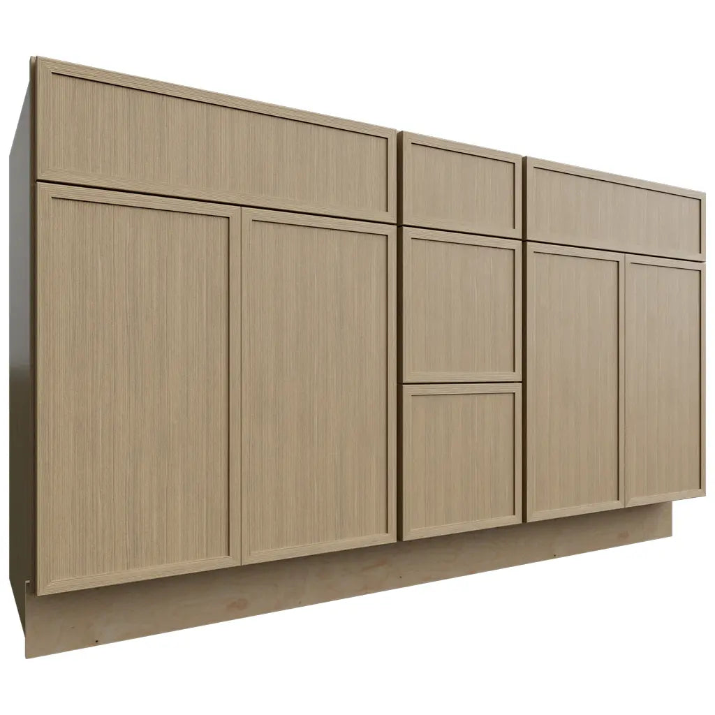 Fabuwood Allure Luna Desert Oak 60" W X 34 1/2" H X 21" D Vanity Combo Double Sink Cabinet