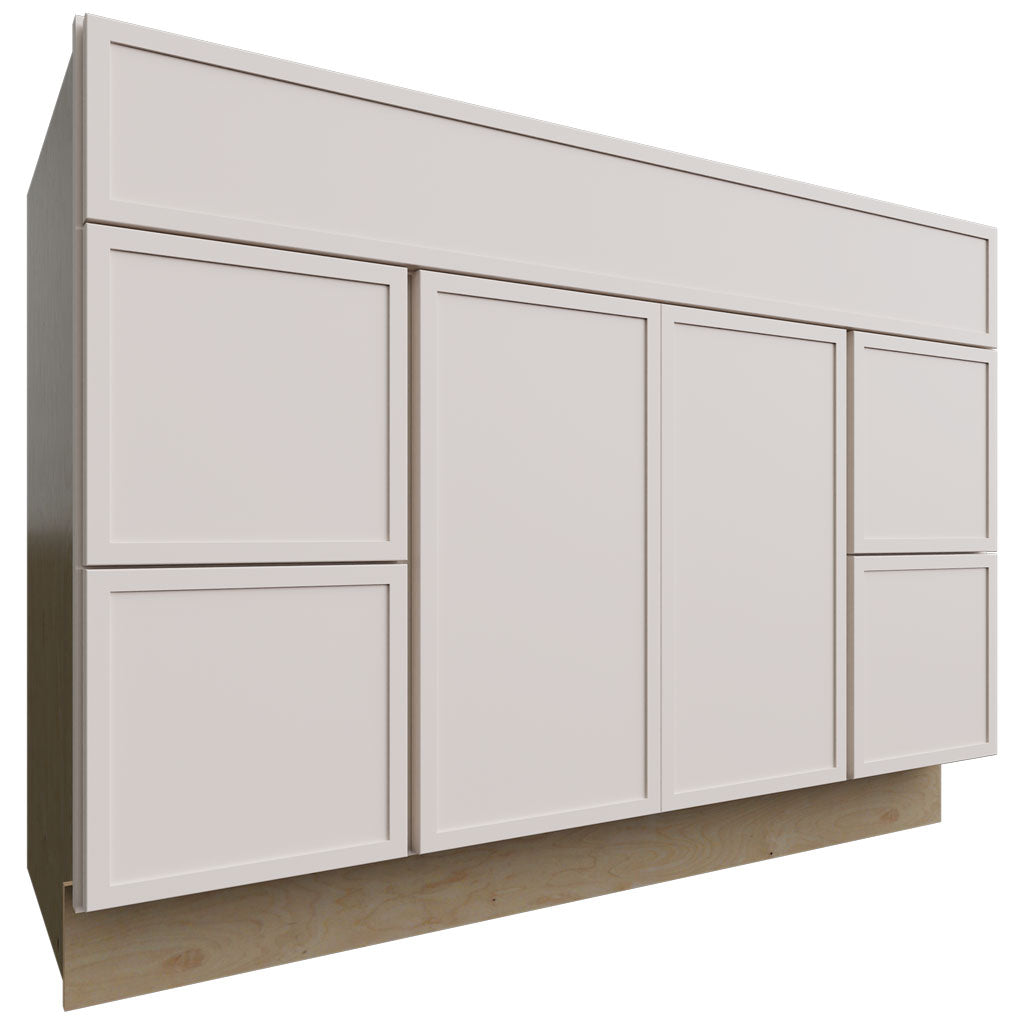 Fabuwood Allure Luna Dove 48" W X 34 1/2" H X 21" D Vanity Combo Single Sink w/4 Drawers Cabinet