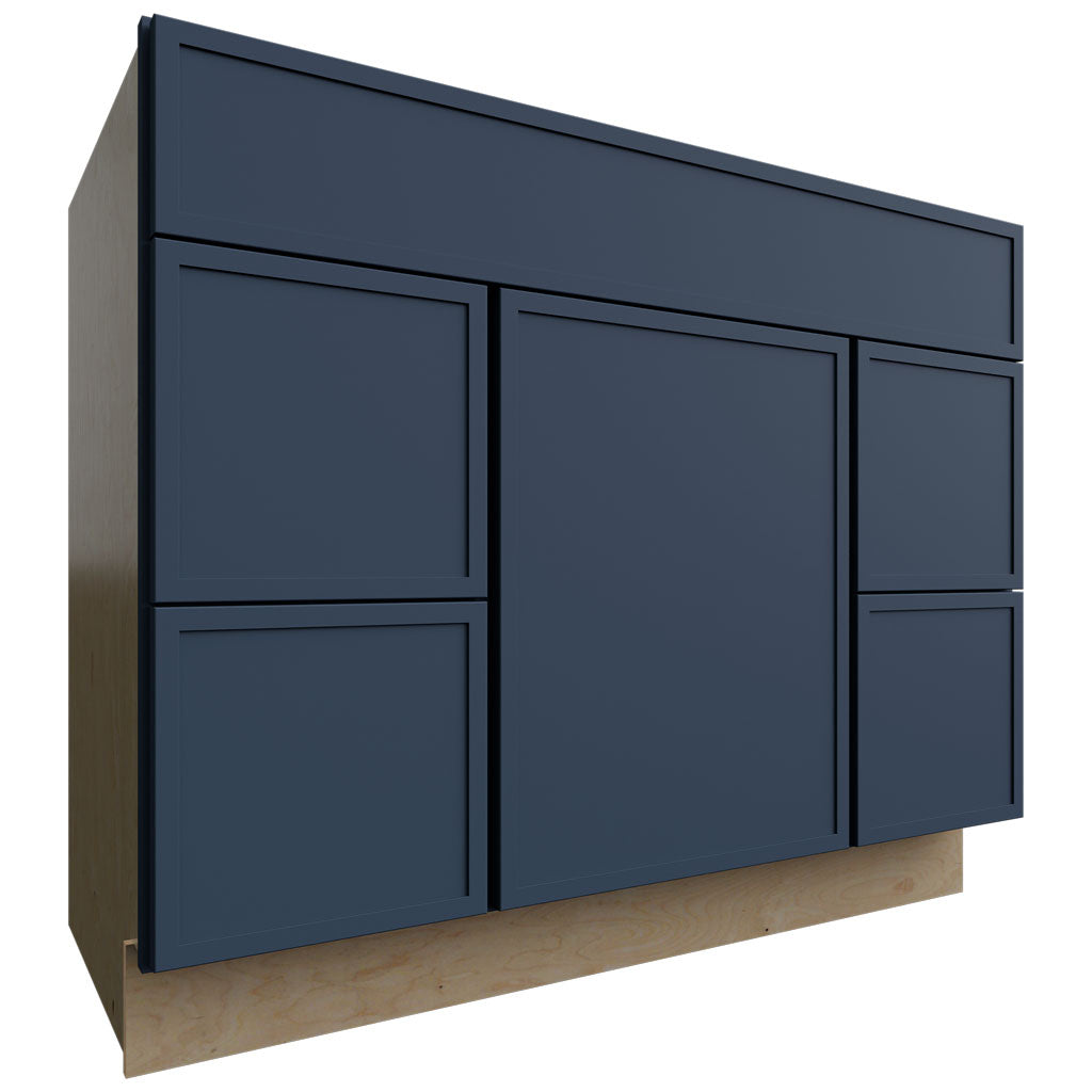 Fabuwood Allure Luna Indigo 42" W X 34 1/2" H X 21" D Vanity Combo Single Sink w/4 Drawers Cabinet