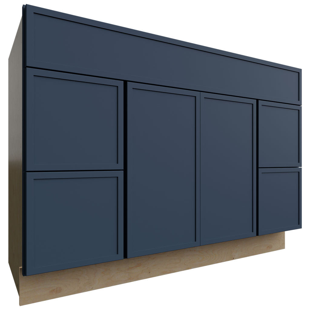 Fabuwood Allure Luna Indigo 48" W X 34 1/2" H X 21" D Vanity Combo Single Sink w/4 Drawers Cabinet