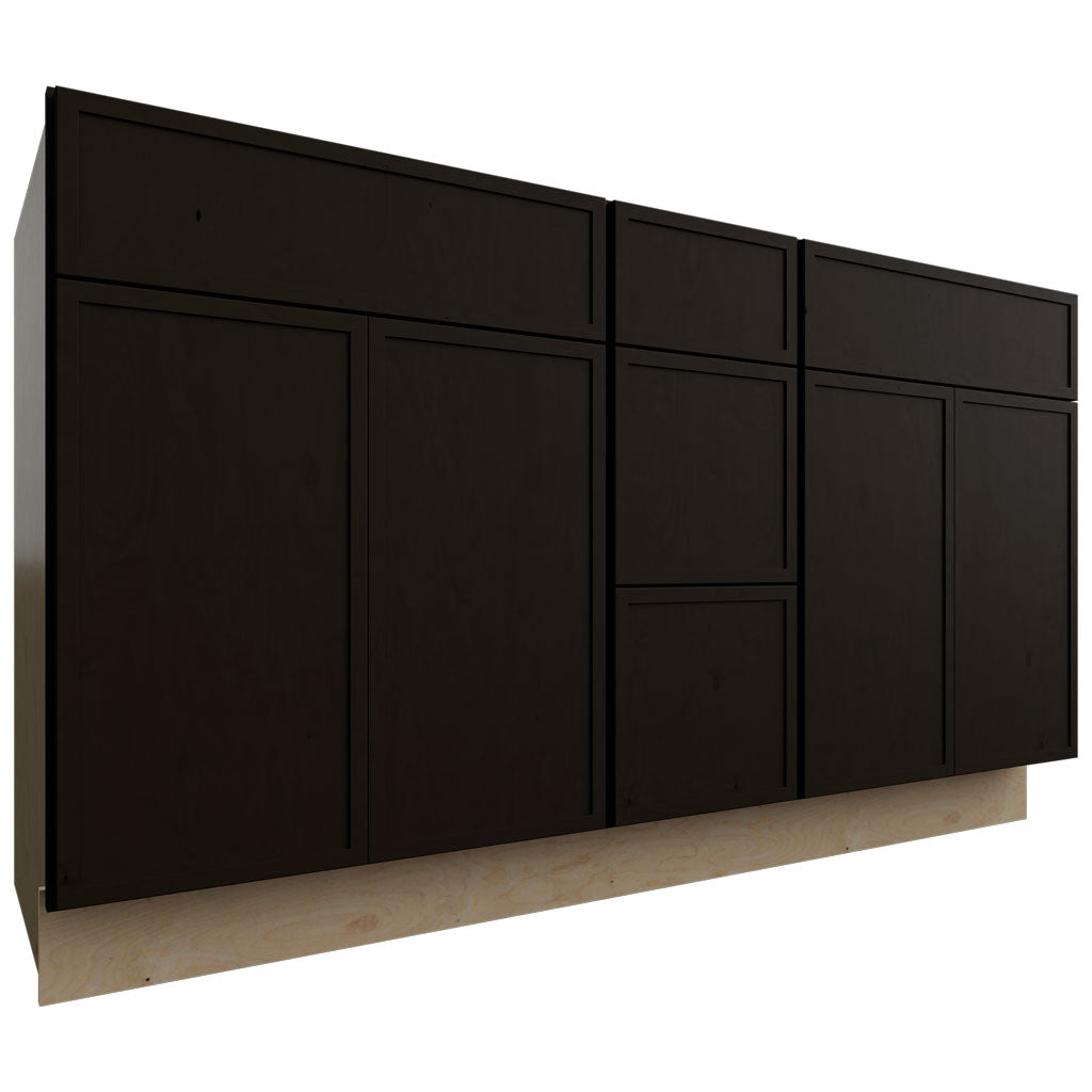 Fabuwood Allure Luna Kona 60" W X 34 1/2" H X 21" D Vanity Combo Double Sink Cabinet