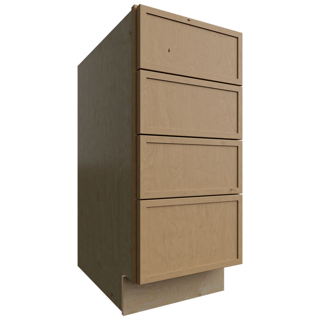 Fabuwood Allure Luna Timber 15" W X 34 1/2" H X 24" D 4 Drawer Base Cabinet