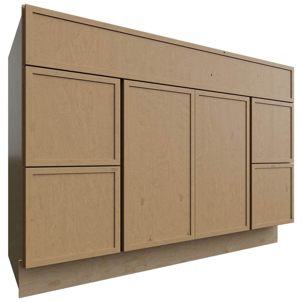 Fabuwood Allure Luna Timber 48" W X 34 1/2" H X 21" D Vanity Combo Single Sink w/4 Drawers Cabinet