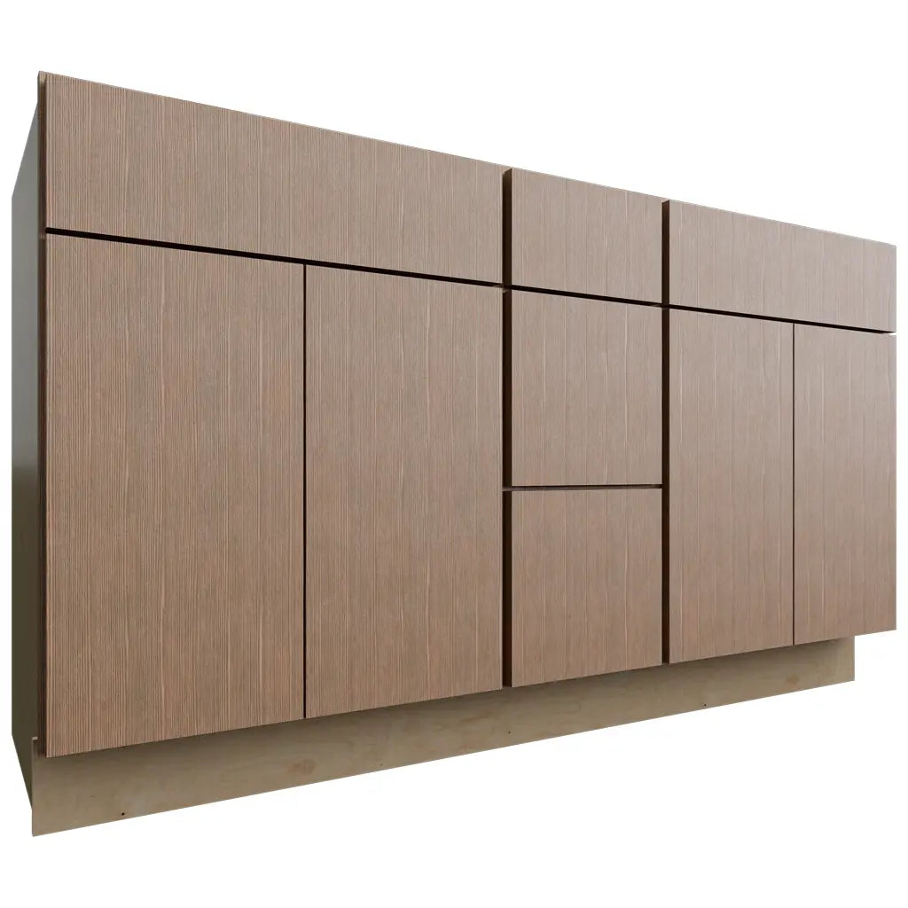 Fabuwood Allure Luxe Canyon Oak 60" W X 34 1/2" H X 21" D Vanity Combo Double Sink Cabinet