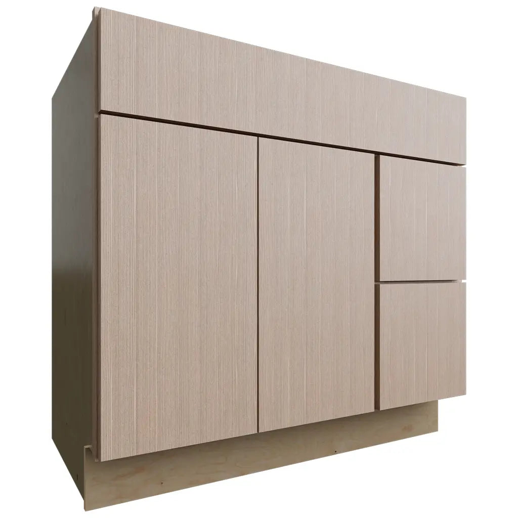 Fabuwood Allure Luxe Desert Oak 36" W X 34 1/2" H X 21" D Vanity Combo Single Sink W/ 1 Door And 2 Drawers Right Cabinet