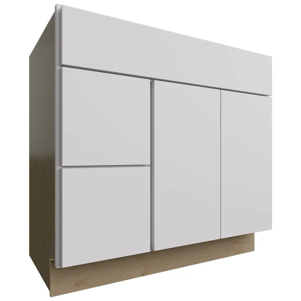 Fabuwood Allure Luxe Frost 36" W X 34 1/2" H X 21" D Vanity Combo Single Sink w/ 1 Door And 2 Drawers Left Cabinet