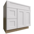 Fabuwood Allure Nexus Frost 36" W X 34 1/2" H X 21" D Vanity Combo Single Sink w/ 1 Door And 2 Drawers Left Cabinet