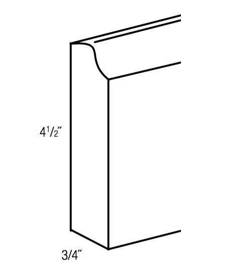 BM8 - Assembled Ebony Shaker - Furniture Base Molding - 3/4" thick 4-1/2" tall 96" long