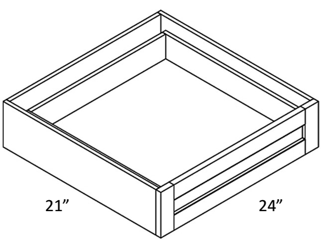 FD24 - Assembled Ebony Shaker - Vanity Knee Drawer - KNEE DRAWER 24" X 21" - 24" X 7 1/2" X 21"