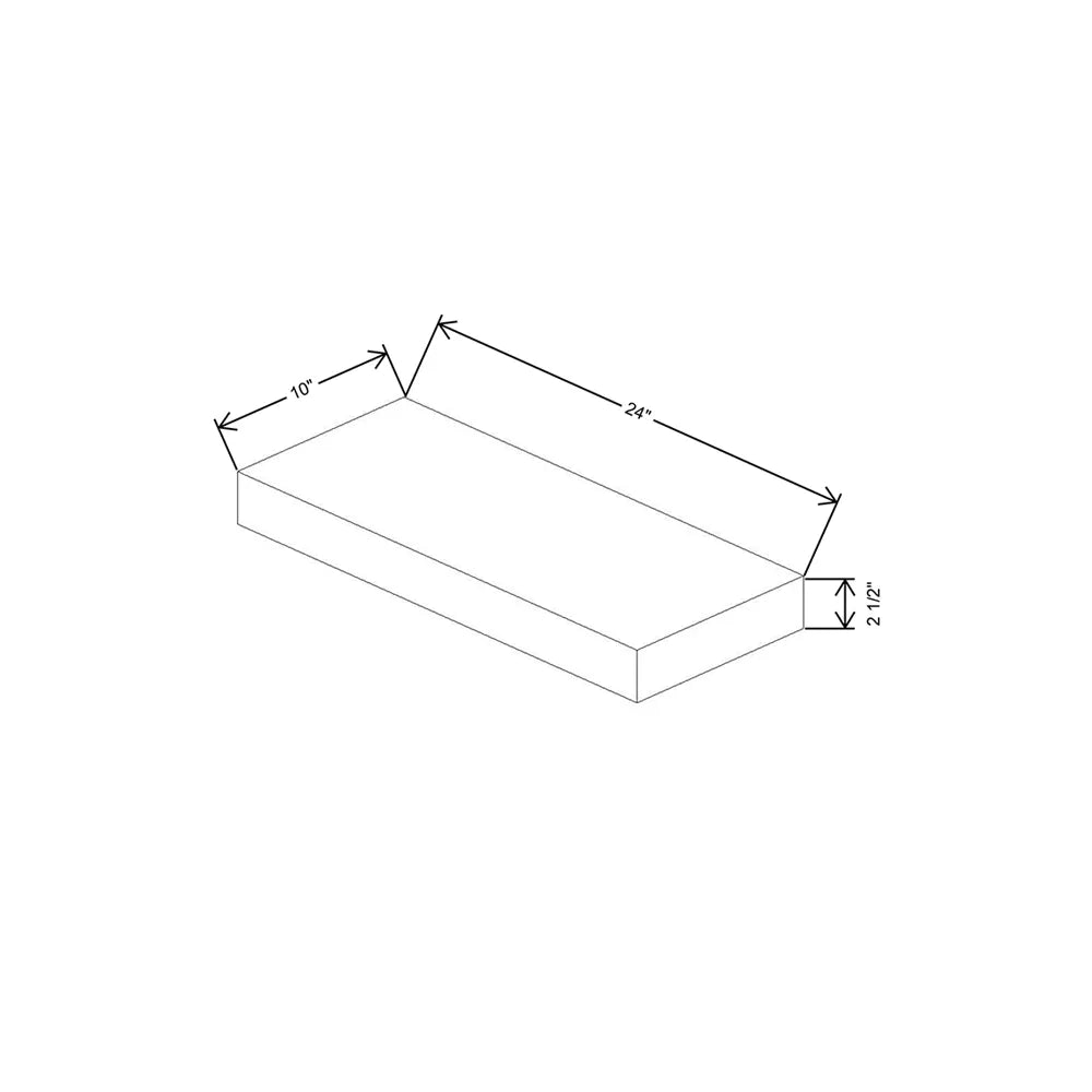 Fabuwood Ovela Tuscany Ida 1 24" W x 2 1/2" H x 10" D White Matte Floating Shelf