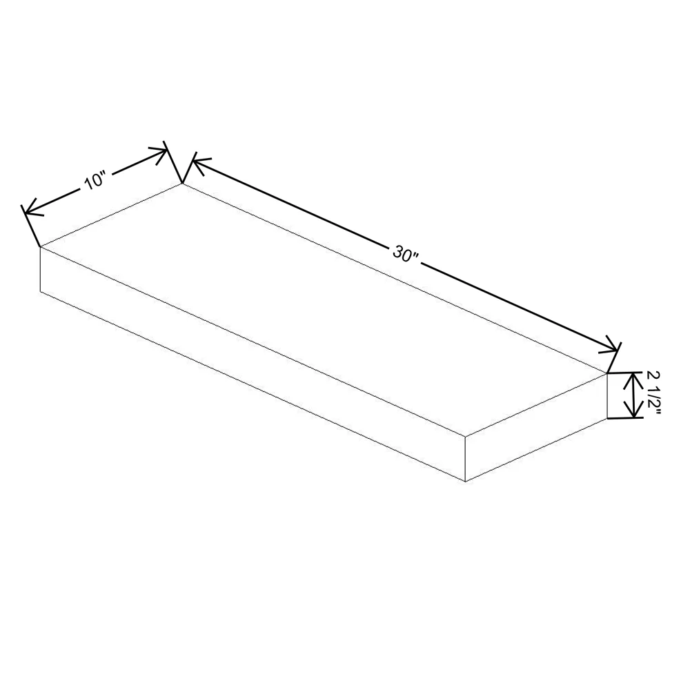 Fabuwood Allure Echo Timber 30" W X 2 1/2" H X 10" D Floating Shelf