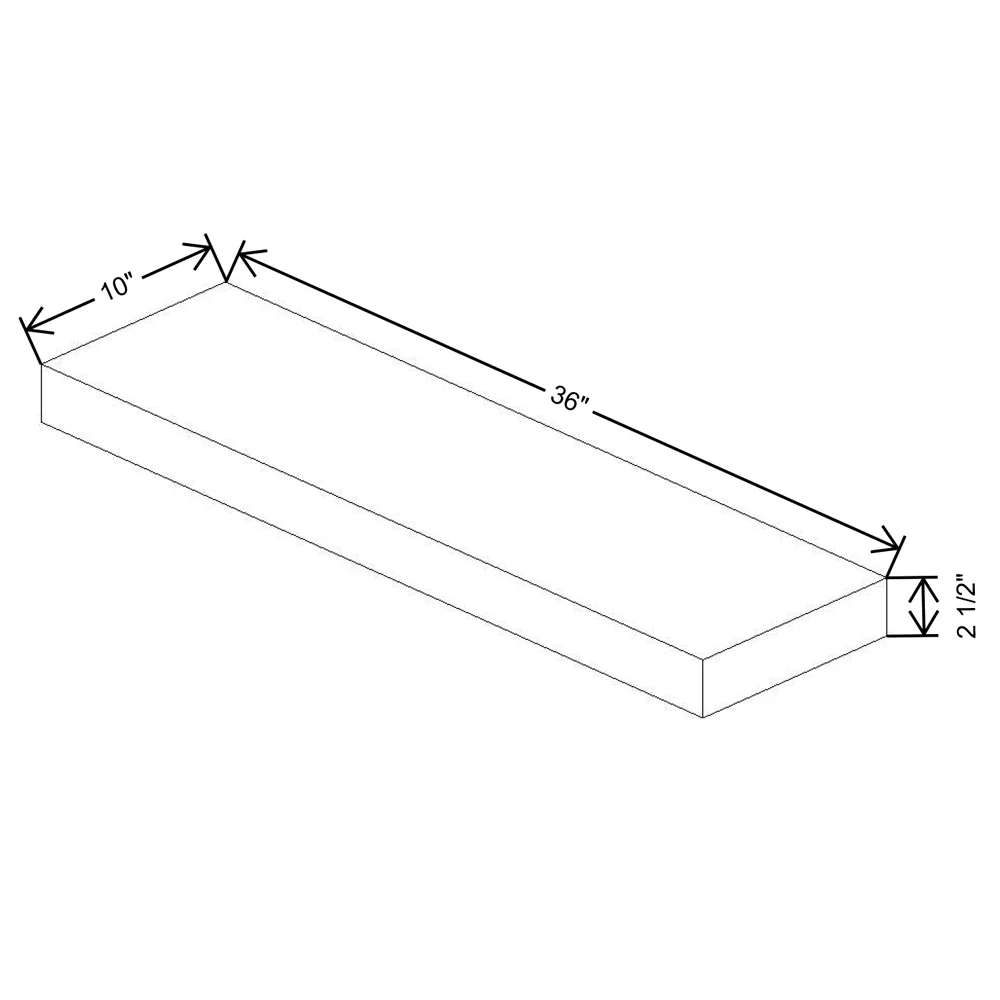 Fabuwood Allure Galaxy Elderberry 36" W X 2 1/2" H X 10" D Timber Floating Shelf