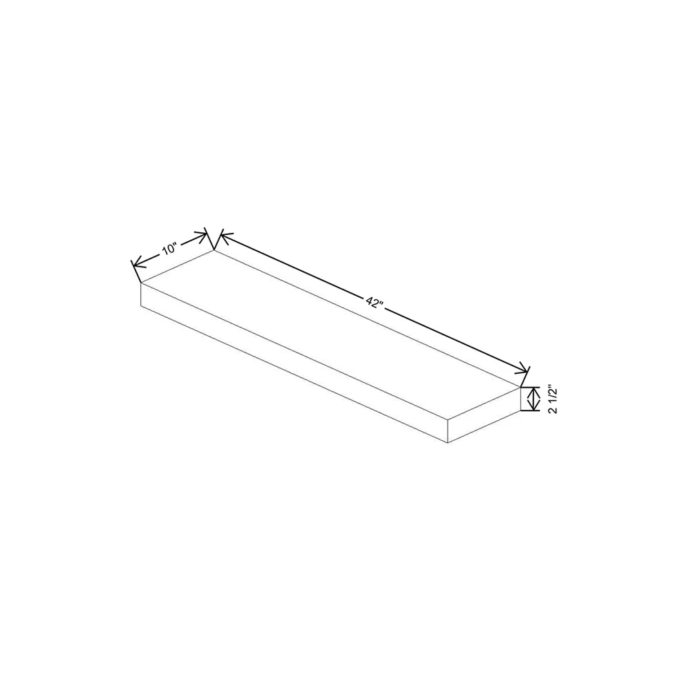 Fabuwood Ovela Tuscany Ida 1 42" W x 2 1/2" H x 10" D White Matte Floating Shelf