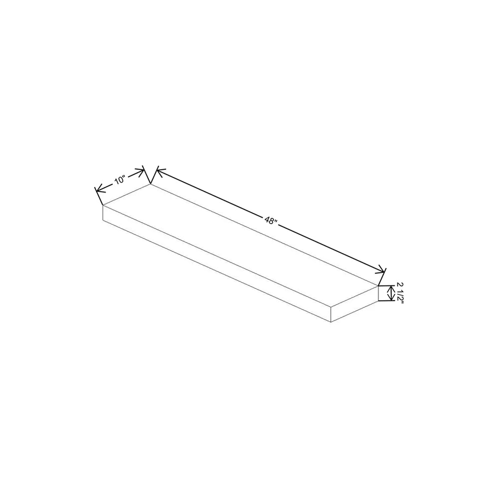 Fabuwood Ovela Tuscany Ida 1 48" W x 2 1/2" H x 10" D White Matte Floating Shelf