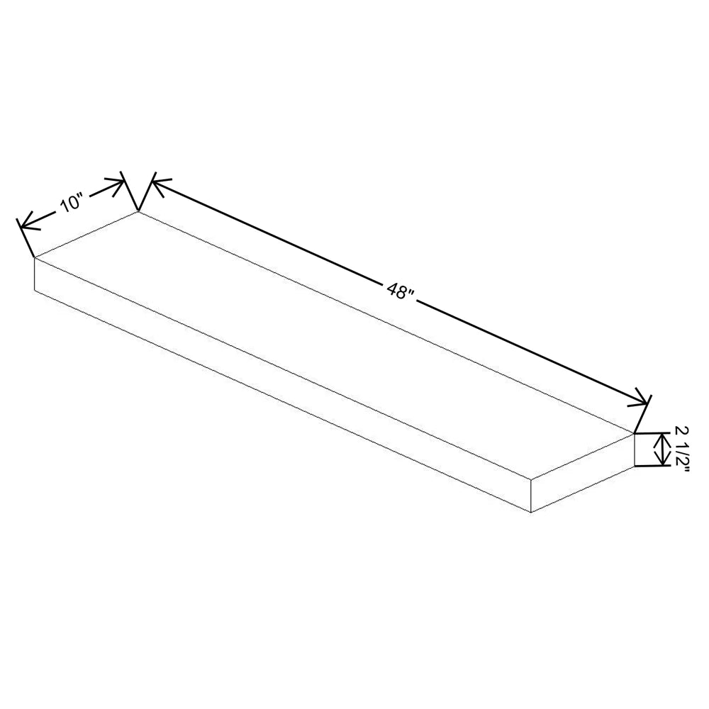 Fabuwood Allure Galaxy Dove 48" W X 2 1/2" H X 10" D Floating Shelf