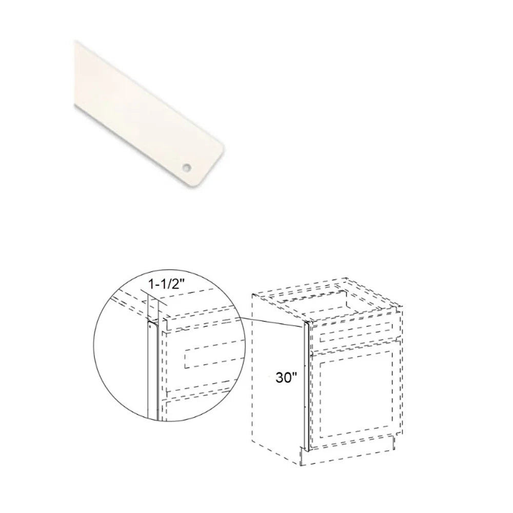 Fabuwood Illume Tuscany Rosales 2 Stainless Steel Heat Shield With Pre-Drilled Mounting Holes 1/16" Thick Powder-Coated Steel (White)