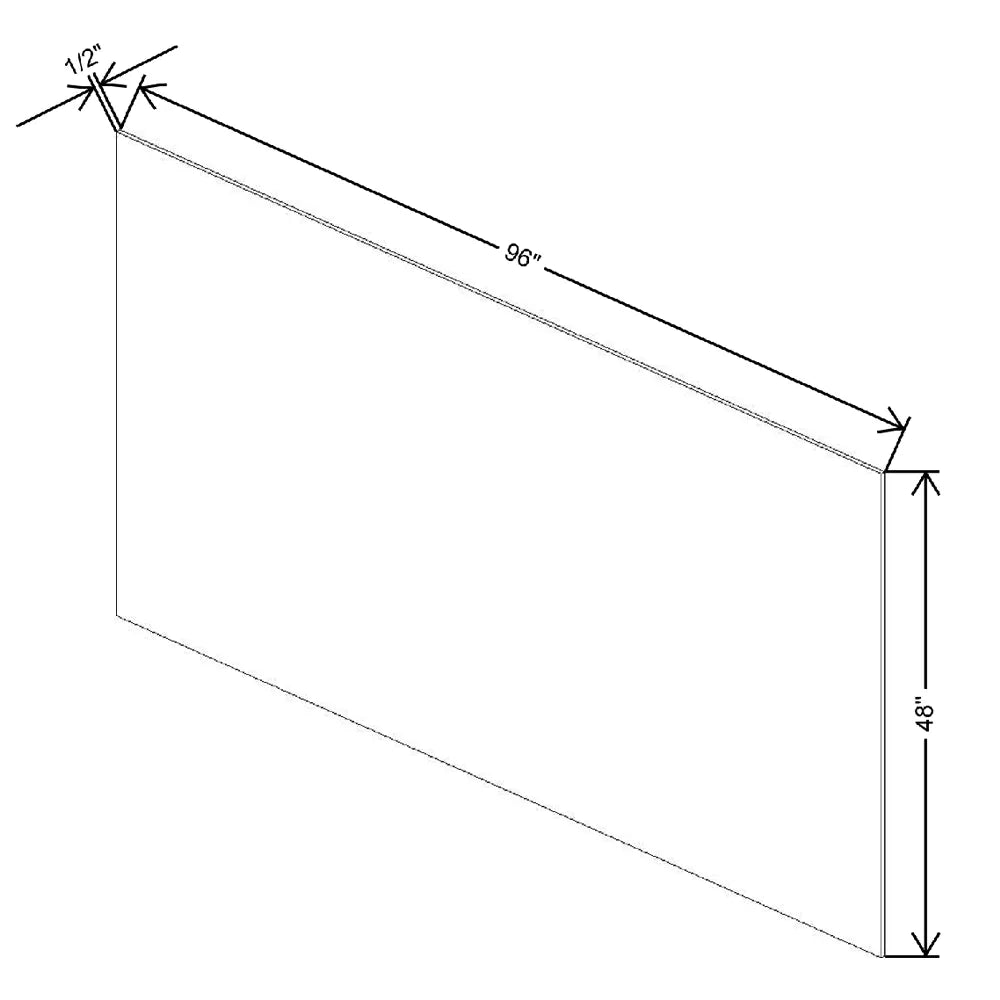 Fabuwood Quest Metro Frost 48" W X 96" H X 1/2" D 2 Side Finish Panel