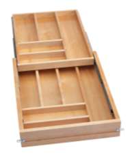 UD24 - RTA Charlton Raised Panel - Accessory - TIERED DOUBLE CUTLERY DRAWER FOR 24" BASE - 21 1/4" x 21" x 4"