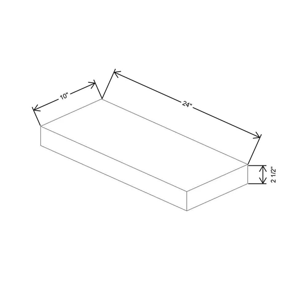 Fabuwood Ovela Tuscany Muratti 4 24" W x 2 1/2" H x 10" D White Matte Floating Shelf with LED