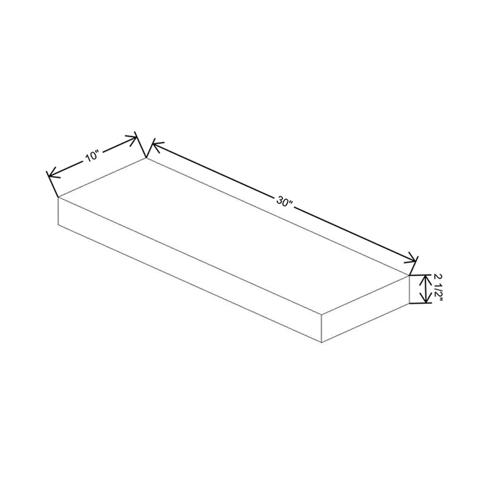 Fabuwood Ovela Catalina Textil Plata 30" W x 2 1/2" H x 10" D Timber Floating Shelf with LED