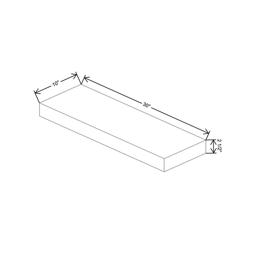 Fabuwood Ovela Catalina Textil Plata 30" W x 2 1/2" H x 10" D Walnut Floating Shelf with LED