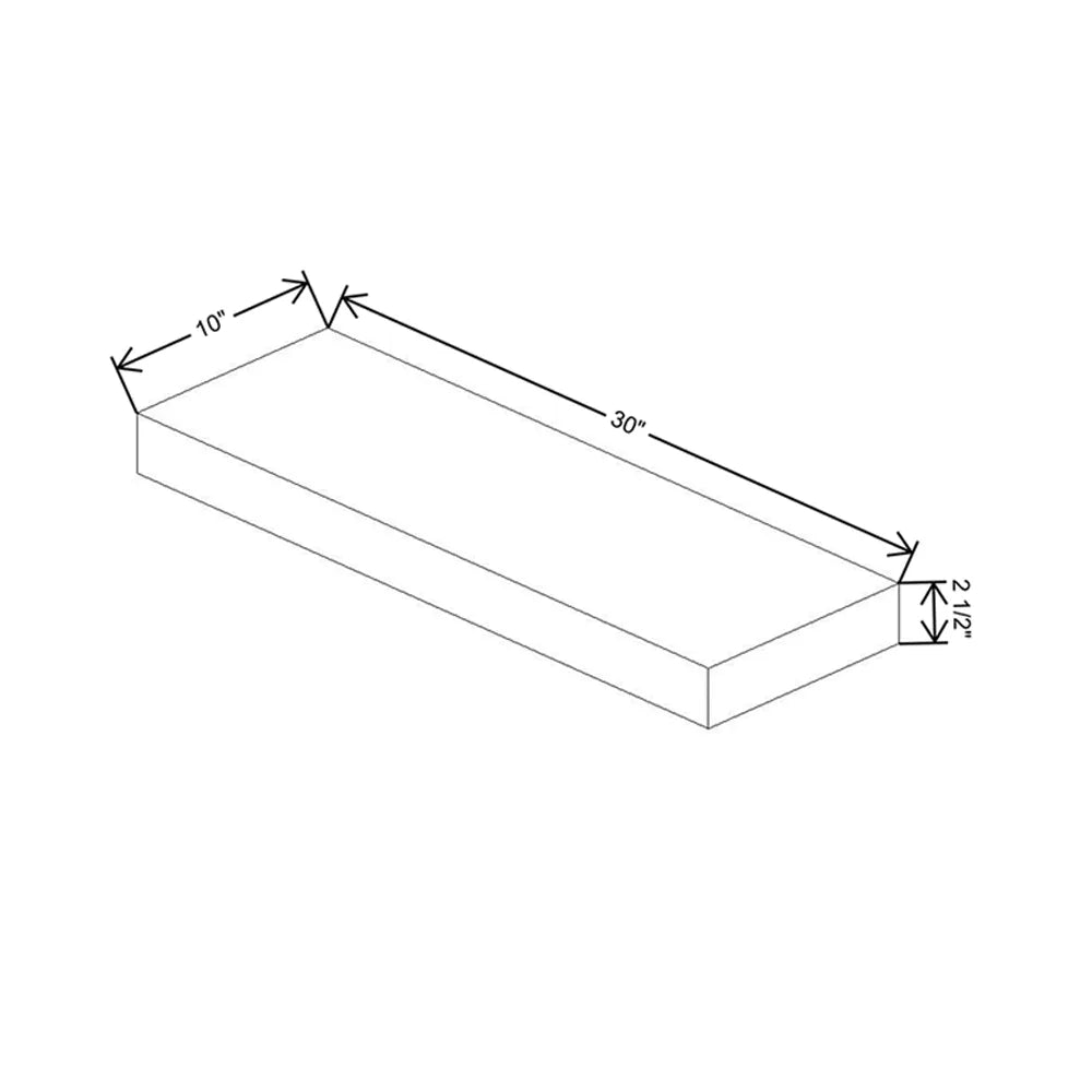 Fabuwood Ovela Tuscany Basalto 30" W x 2 1/2" H x 10" D White Matte Floating Shelf with LED