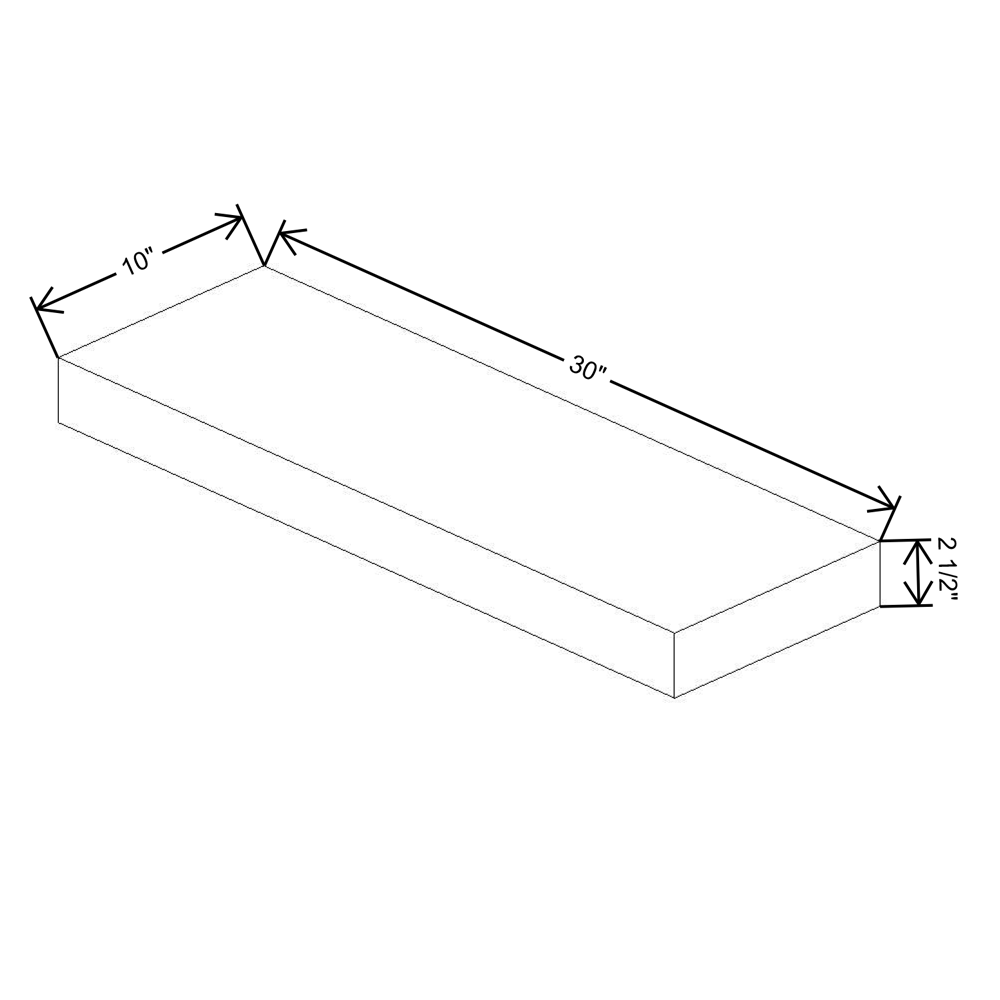 Fabuwood Allure Galaxy Mocha 30" W X 2 1/2" H X 10" D Floating Shelf With LED