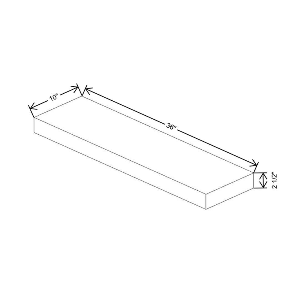 Fabuwood Ovela Catalina Woodline 3 36" W x 2 1/2" H x 10" D Timber Floating Shelf with LED