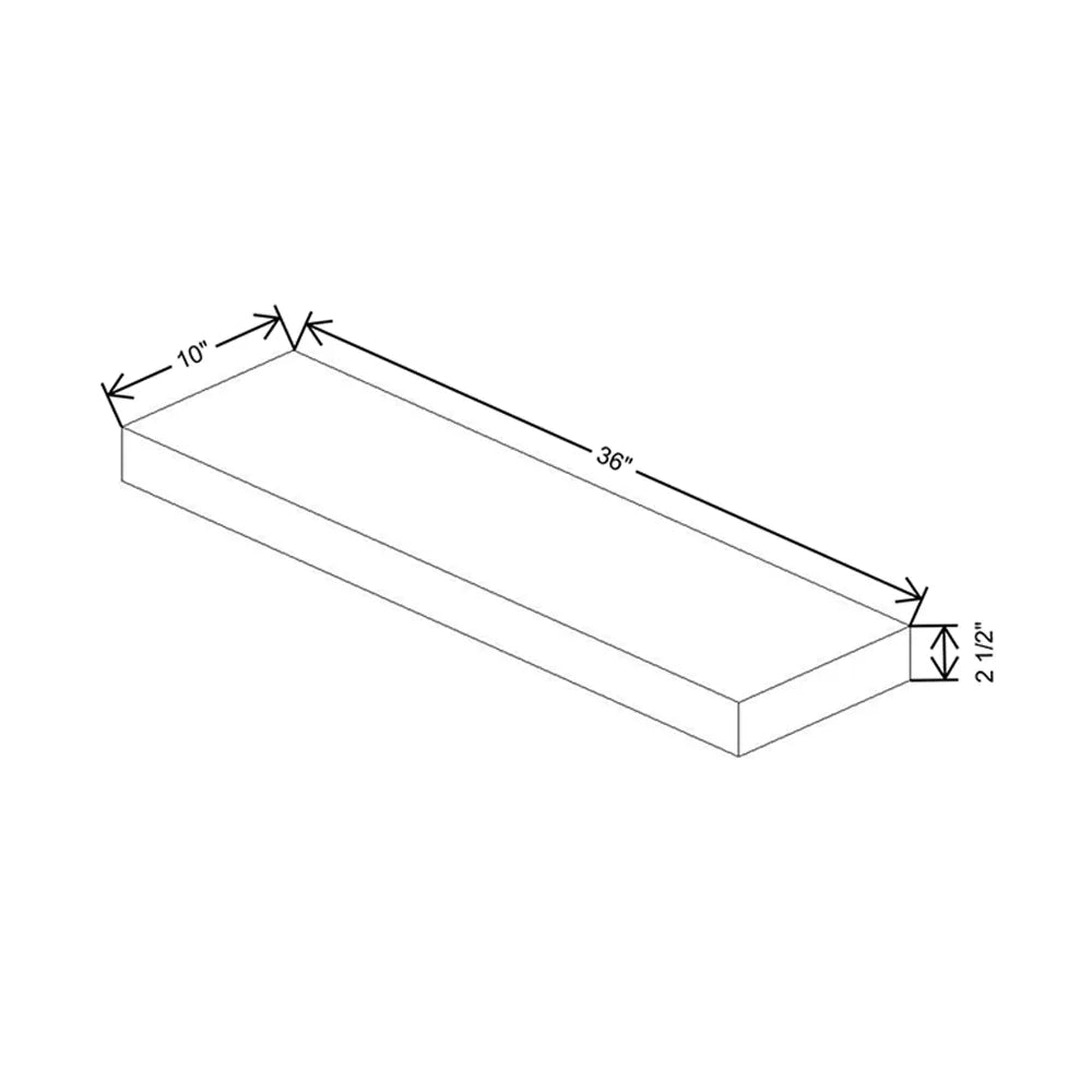 Fabuwood Ovela Tuscany Blanco 36" W x 2 1/2" H x 10" D White Matte Floating Shelf with LED