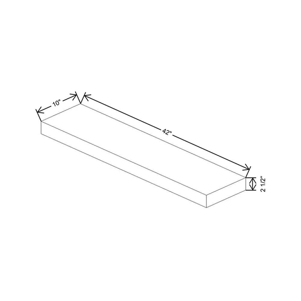 Fabuwood Ovela Catalina Woodline 4 42" W x 2 1/2" H x 10" D Timber Floating Shelf with LED